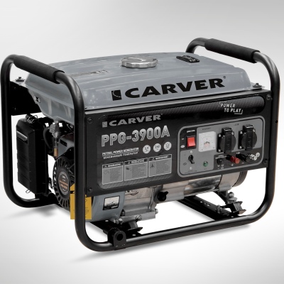 products/Генератор бенз.  CARVER PPG- 3900А (LT-170F, 2,9/3,2кВт, 220В, бак 15л)