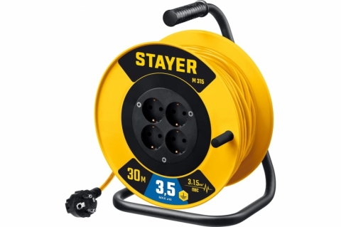 products/Силовой удлинитель на катушке STAYER M 315 ПВС 3x1.5 30м 3500Вт 55078-30_z01