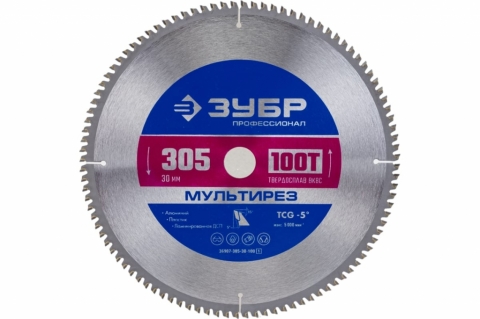 products/Диск пильный по алюминию Мультирез (305x30 мм; 100T) Зубр 36907-305-30-100_z01