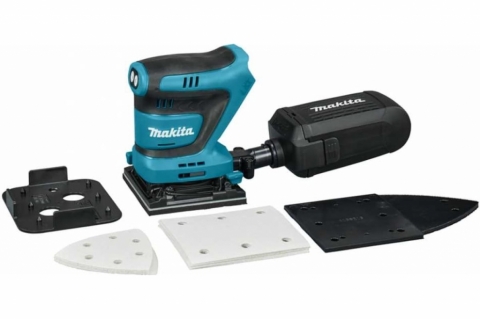 products/Аккумуляторная вибрационная шлифмашина Makita LXT, BL, 18 В, XPT, 114x140 мм, 11000-14000 об\м, ампл-1.5мм, 1.4 кг, кор,п\сборник, зажим +липучка, без аккум и з/у DBO480Z, арт. 204417