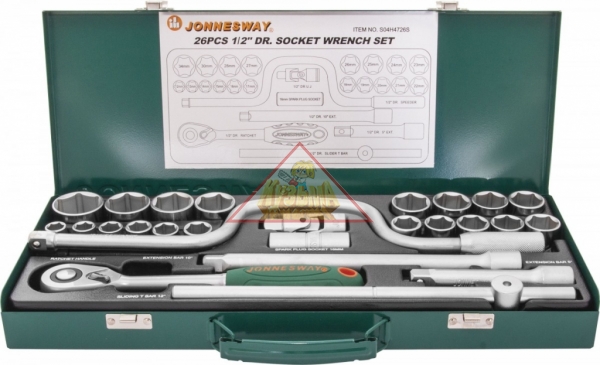 Набор торцевых головок (1/2"DR; 12-34 мм; 26 предметов) Jonnesway S04H4726S