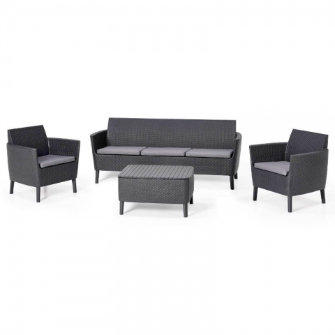 products/Комплект мебели Allibert Salemo 3 seater set (17205990) графит, 253239