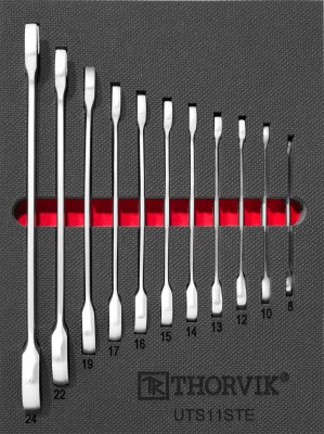 products/Набор ключей комбинированных трещоточных в EVA ложементе 280х375 мм, 11 предметов Thorvik UTS11STE