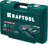 Универсальный набор инструмента KRAFTOOL Extrem-76 76 предм., (1/2"+3/8"+1/4") 27889-H76