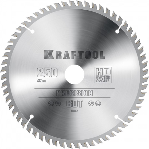 products/Диск пильный по дереву KRAFTOOL ″PRECISION″ 250х32мм 60Т, арт. 36952-250-32