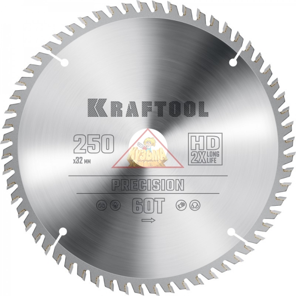 Диск пильный по дереву KRAFTOOL ″PRECISION″ 250х32мм 60Т, арт. 36952-250-32