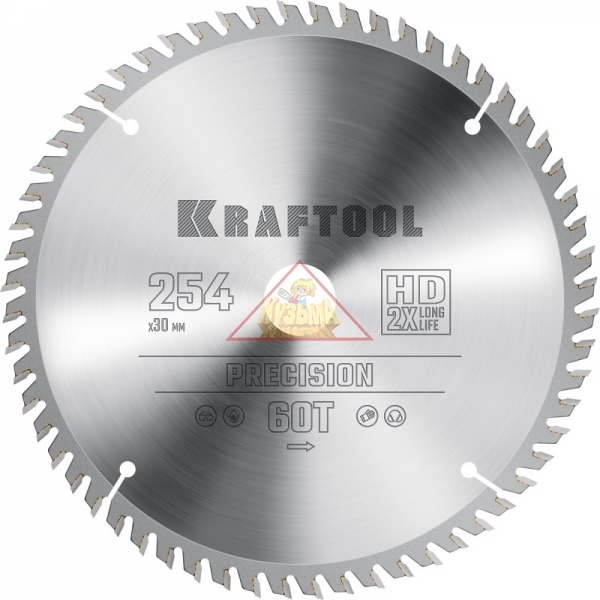 Диск пильный по дереву KRAFTOOL ″PRECISION″ 254х30мм 60Т, арт. 36952-254-30