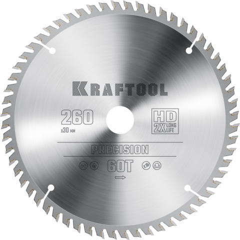 products/Диск пильный по дереву KRAFTOOL ″PRECISION″ 260х30 мм 60Т, арт. 36952-260-30