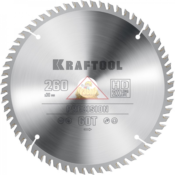 Диск пильный по дереву KRAFTOOL ″PRECISION″ 260х30 мм 60Т, арт. 36952-260-30