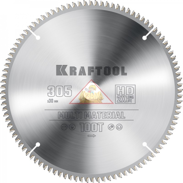 Диск пильный по алюминию, пластику KRAFTOOL ″Multi Material″ 305х30 мм 100Т, арт. 36953-305-30