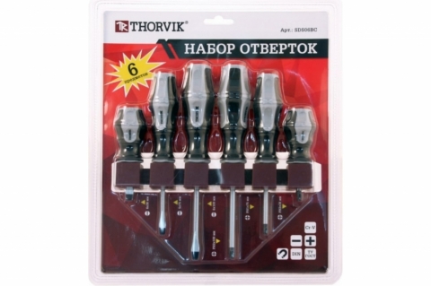 products/SDS06BC Набор отверток стержневых на держателе, 6 предметов.Thorvik