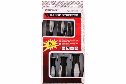 products/SDS06CP Набор отверток стержневых, 6 предметов.Thorvik