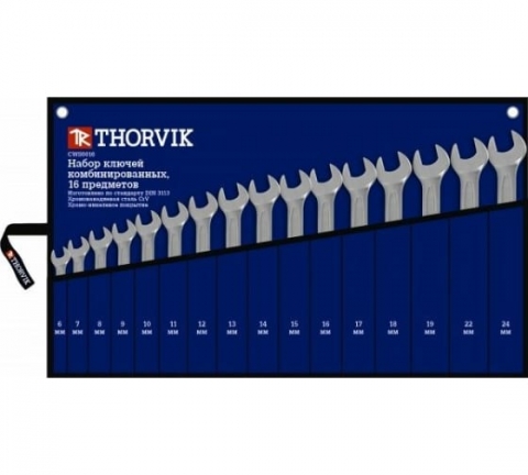 products/Набор ключей комбинированных в сумке Thorvik 6-24 мм 16 предметов арт. CWS0016