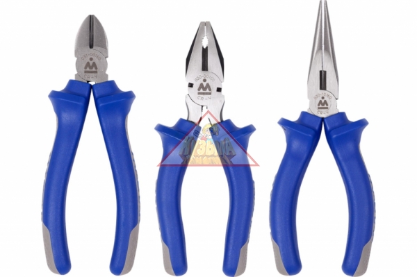 Набор пассатижей, плоскогубцев и бокорезов 3шт МАСТАК 03-3HB