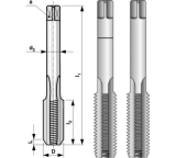 Метчик, трубная резьба HSS G1, комплект из 2-х шт Bucovice Tools 142100