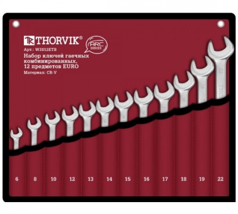 products/Набор гаечных комбинированных ключей THORVIK W3S12ETB ARC 12 предметов EURO