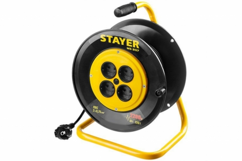 products/Удлинитель на катушке Stayer MS 207, 30 м, 2200 Вт, 4 гнезда, ПВС 2х0,75 мм2, 55073-30_z01