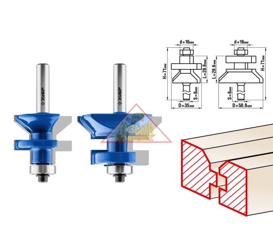 Набор фрез для вагонки Зубр ПРОФИ (арт. 28770-50-H2)