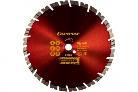 products/Диск алмазный универсальный 350х25,4х14 мм CHAMPION ST Fast Gripper C1620