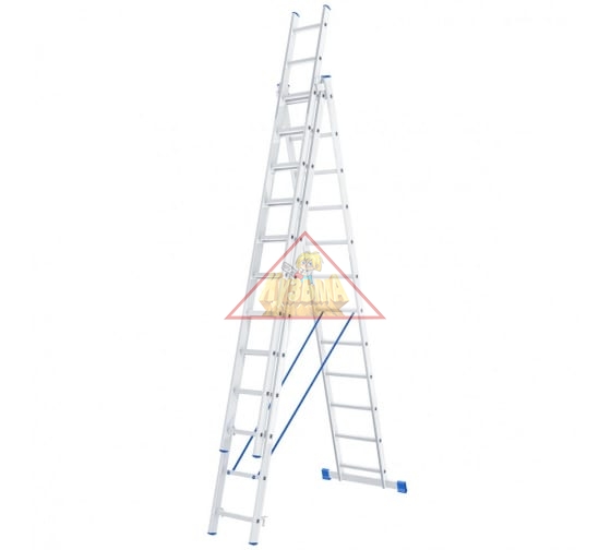 Лестница, 3 х 12 ступеней, алюминиевая, трехсекционная, Россия// Сибртех 97822