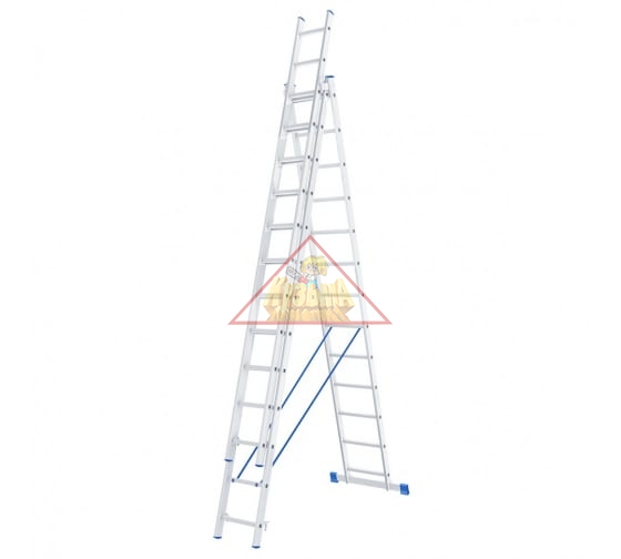 Лестница, 3 х 13 ступеней, алюминиевая, трехсекционная, Россия// Сибртех 97823