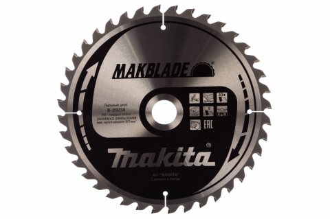 products/Диск по дереву 260x30/15,88x2,3 мм, 40 зубов Makita B-29234 175829