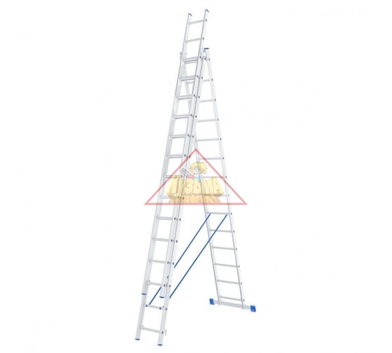 Лестница, 3 х 14 ступеней, алюминиевая, трехсекционная, Россия// Сибртех 97824