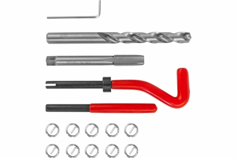 products/TRIS10125 Набор для восстановления резьбы M10x1.25, 15 предметов.Thorvik