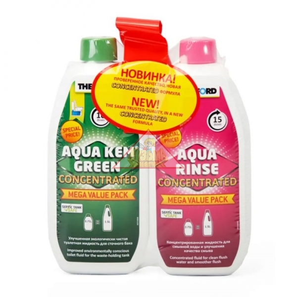 Набор концентрированных жидкостей Aqua Kem Green Concentrated 0.75 л/Aqua Rinse Concentrated 0.75 л Thetford 30666BB