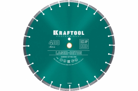 products/Диск алмазный отрезной KRAFTOOL Laser-beton по бетону и камню, 400 мм 36686-400