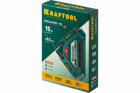 products/Лазерный угольник для кафеля KRAFTOOL Square-15 34705