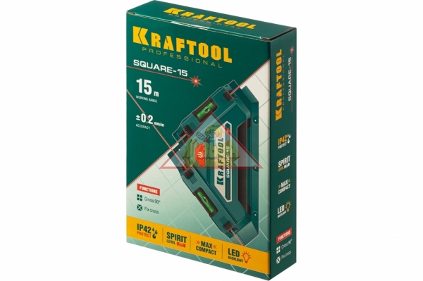 Лазерный угольник для кафеля KRAFTOOL Square-15 34705