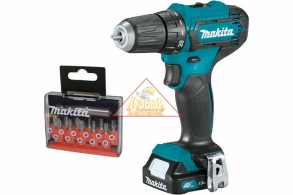 Аккумуляторная дрель-шуруповерт Makita CXT + набор бит D-31083 DF333DYX14, арт. 200624