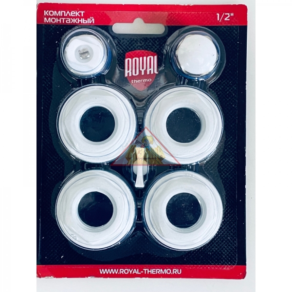 Комплект монтажный Royal Thermo 1”х 1/2" белый, НС-1490685