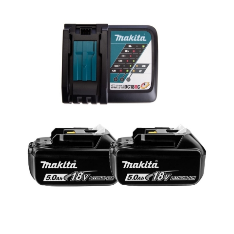 products/Набор Makita: аккумулятор BL1850B 2 шт.+ зарядное устройство DC18RС (18V 2×5.0Ач), арт 191L74-5