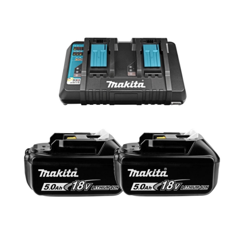 products/Набор Makita: аккумулятор BL1850B 2 шт.+ зарядное устройство DC18RD (18V 2×5.0Ач), арт. 191L75-3