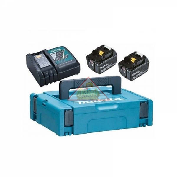 Набор Makita: аккумулятор BL1850B 2 шт.+ з/у DC18RC, Makpac 1 (18V 2×5.0Ач, Li-Ion), арт. 198311-6