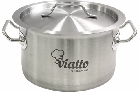 products/Кастрюля Viatto нерж с тройным дном 240х155мм объем 7L с дв.ручками, арт. 101618