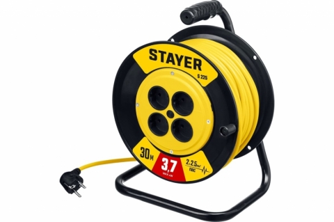 products/Силовой удлинитель на катушке STAYER S 225 ПВС 2x2.5 30м 3750Вт 55070-30