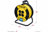 Силовой удлинитель на катушке STAYER S 225 ПВС 2x1.5 50м 3500Вт 55072-50