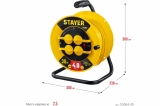 Силовой удлинитель на катушке STAYER ПВС 3x2.5 30м 4000Вт ip44 55064-30