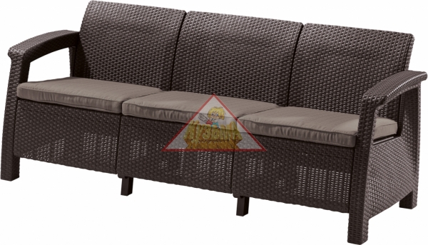 Диван Corfu Triple (Love Seat Max) РОССИЯ (кор.серая подушка) (17197959), 223207