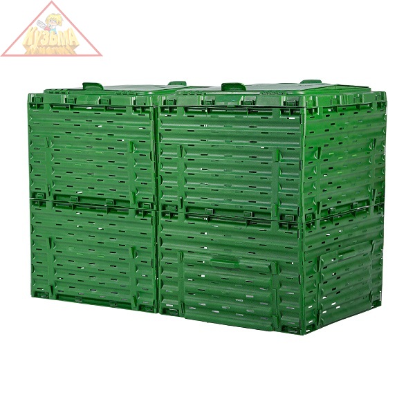 Компостер Piteco с крышкой 600 л зелёный К2060