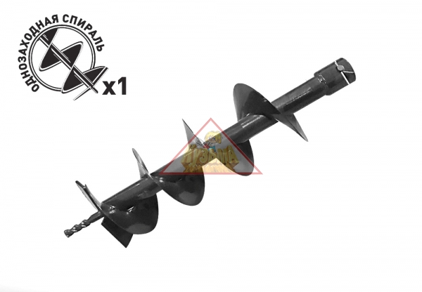 Шнек для грунта Carver GDB-150 однозаходный  (d пос=20мм, D=150мм, L=80см) (01.003.00046)