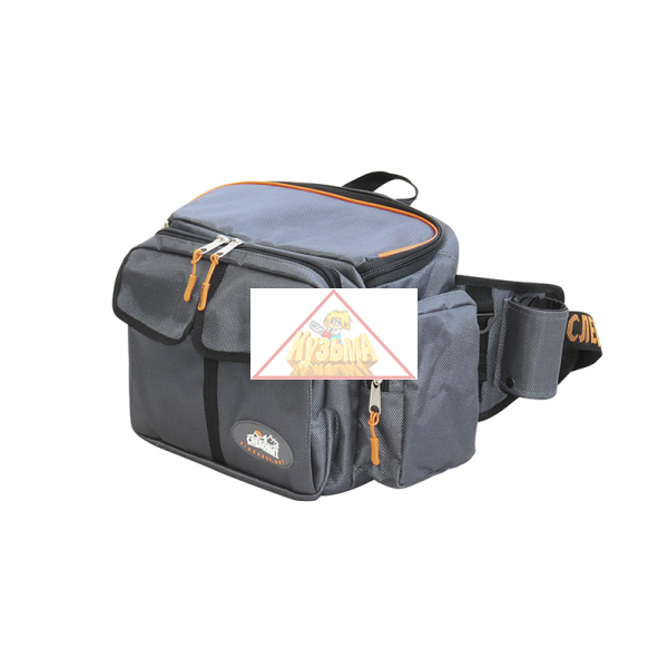 Сумка рыболовная "СЛЕДОПЫТ" Fishing Hip Bag T2, 27х23х17 см, цв. серый/4/, PF-BM-04