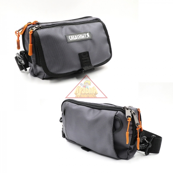 PF-BBK-08 Сумка рыболовная "СЛЕДОПЫТ" Street Fishing MultiLock S-Pouch, 13,5х22х8 см, цв. серый