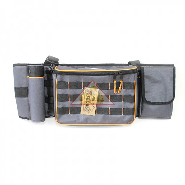 PF-BPO-01 Сумка рыболовная поясная "СЛЕДОПЫТ" Fishing Belt Bag, 74х22х10 см, цв. серый + 2 коробки Luno 