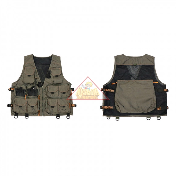 Жилет рыболовный "СЛЕДОПЫТ" Fishing Mesh Vest Backpack, р. L/10/, PF-FMV-04