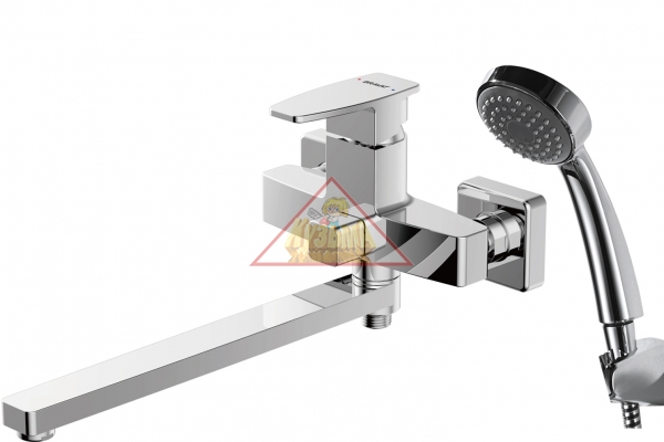 Смеситель для ванны c длинным изливом с аксессуарами Bravat Riffle, арт. F672106C-LB