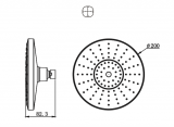 Верхний душ, круглый Bravat Built-in P70183CP-1-RUS